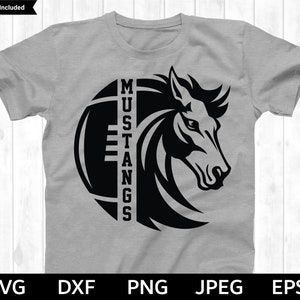 Mustangs Football SVG, Mustangs SVG, Football cut file, Football Silhouette & Cricut Cut File, Mustangs Football