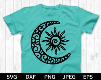 Sun & Moon SVG, Celestial Sun SVG, Celestial Moon SVG, sun and moon svg