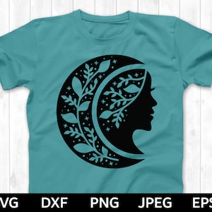 Mulher da Lua SVG, Lua Celestial SVG, Lua SVG, Moon Cricut, Arquivo de Corte da Lua