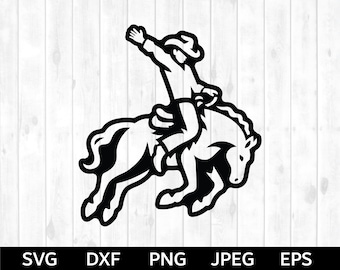 Rodeo Cowboy SVG, Rodeo Cowboy png, Rodeo Cowboy Silhouette & Cricut Cut File, Rodeo Cowboy clip art