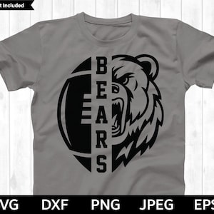 Beren voetbal SVG, beren SVG, voetbal gesneden bestand, voetbal silhouet & Cricut gesneden bestand, beren voetbal