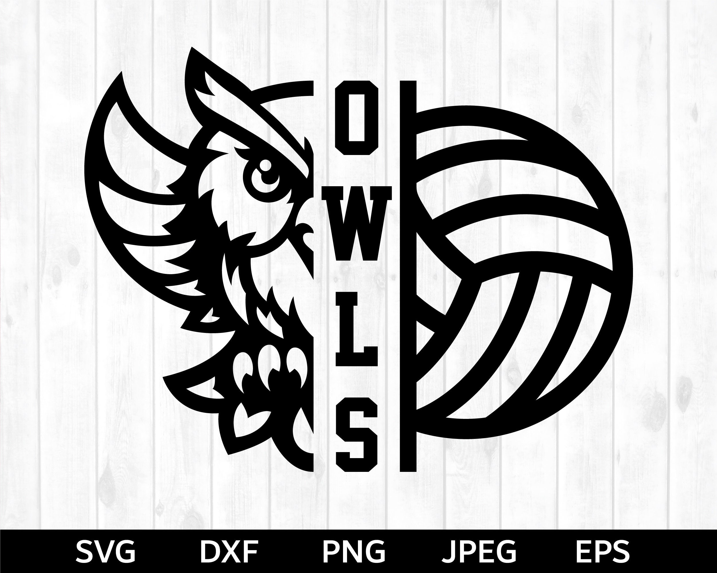 Owls Volleyball svg, Volleyball cut file, Volleyball Silhouette & Cricut Cut File, Volleyball Te
