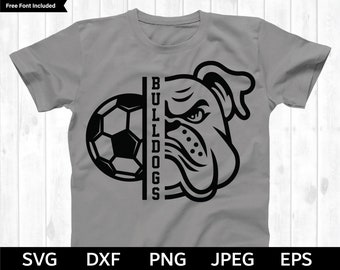 Bulldogs Soccer SVG, Bulldogs SVG, Soccer cut file, Soccer Silhouette & Cricut Cut File, Bulldogs Soccer