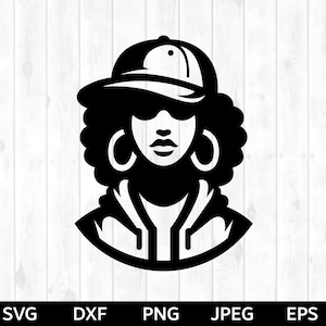 Hip-Hop Mädchen SVG, Hip-Hop Mädchen png, Hip-Hop Mädchen Silhouette & Cricut Cut File, Hip-Hop Mädchen Clip Art