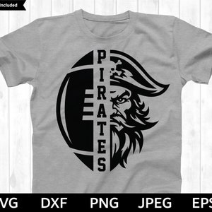 Pirates Football SVG, Pirates SVG, Football cut file, Football Silhouette & Cricut Cut File, Pirates Football