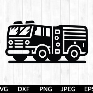 Camion de pompier SVG, png de camion de pompier, silhouette de camion de pompier & fichier coupe Cricut, clipart camion de pompier