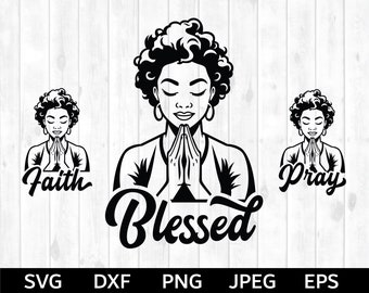 Blessed Svg | Black Woman Svg | Powerful Afro Woman Shirt | Faith Svg | Black History Svg | Jesus Svg | File For Cricut