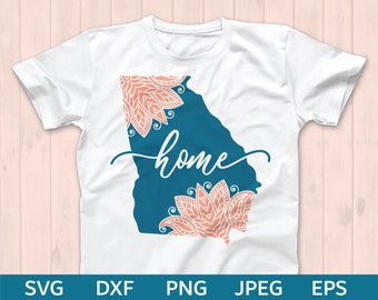 Georgia Mandala SVG, Georgia Home SVG, Georgia Mandala Silhouette & Cricut Cut File, Georgia Home Clip Art