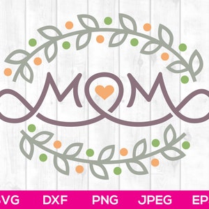 Mom SVG, Mother&#39;s Day SVG, Mom Silhouette & Cricut Cut File, Mom Birthday, Mom Clip Art
