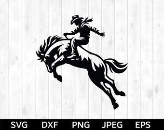 Rodeo Cowboy SVG, Rodeo Cowboy png, Rodeo Cowboy Silhouette & Cricut Cut File, Rodeo Cowboy clip art
