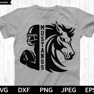 Mustangs Football SVG, Mustangs SVG, Football cut file, Football Silhouette & Cricut Cut File, Mustangs Football