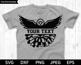 Cheerleading SVG, Eagles Cheerleading, Cheerleading cut file, Cheerleading Silhouette & Cricut Cut File, Cheerleading Pom Poms SVG