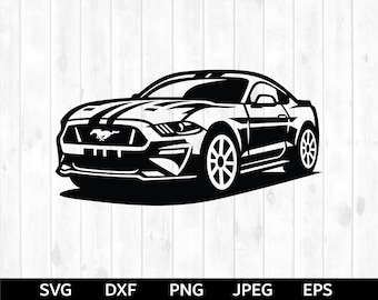 Mustang en formato SVG, Mustang en formato PNG, Mustang en formato de silueta y archivo de corte Cricut, Mustang en formato prediseñado