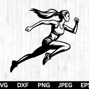 Athlétisme SVG pour fille, piste SVG, svg piste pour fille, piste de coupe fichier, piste Silhouette & fichier de coupe Cricut