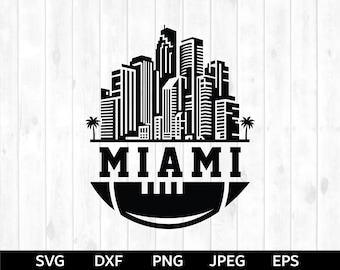 Horizonte de fútbol de Miami SVG, fútbol de Miami png, silueta de fútbol de Miami y archivo de corte Cricut, clip art de fútbol de Miami