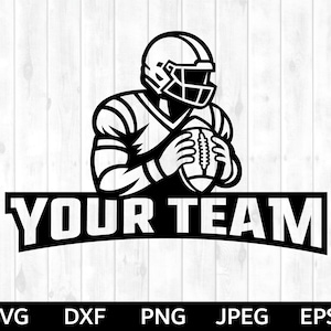 Football SVG, Custom Football SVG, Football cut file, Football Silhouette & Cricut Cut File, Football Player SVG