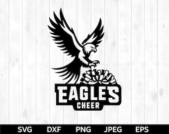 Eagles Cheer SVG, Cheer SVG, archivo de corte de Cheer, silueta de Cheer y archivo de corte Cricut, Eagles Cheerleading