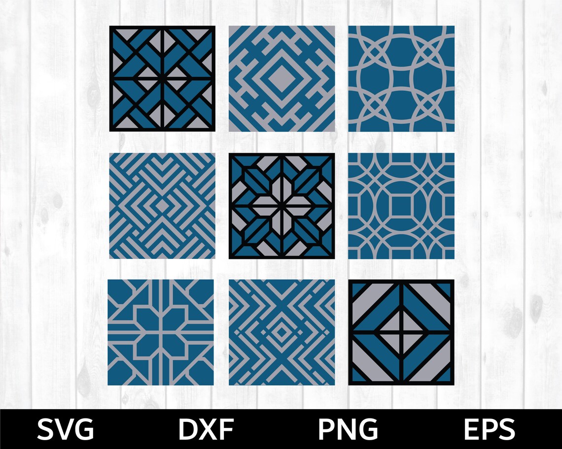 Visio Tile Pattern Tile Pattern SVG, Geometric Tile Template, Vinyl Tile Pattern, - Etsy