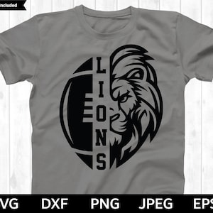 Lions Football SVG, Lions SVG, arquivo de corte de futebol, silhueta de futebol e arquivo de corte Cricut, Lions Football