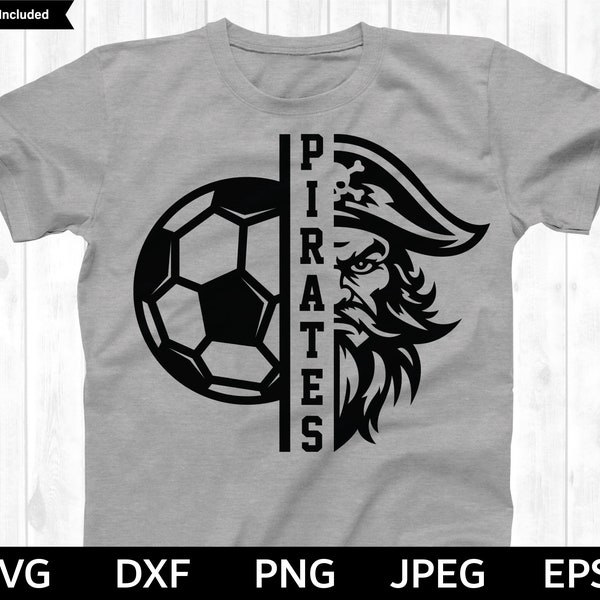 Pirates Soccer SVG, Pirates SVG, Soccer cut file, Soccer Silhouette & Cricut Cut File, Pirates Soccer