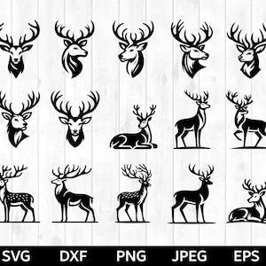 Deer SVG Bundle, Hunting SVG, Wildlife Cut Files, Cricut Designs, Silhouette, Forest Animal SVG, Nature Craft Files, Digital Download