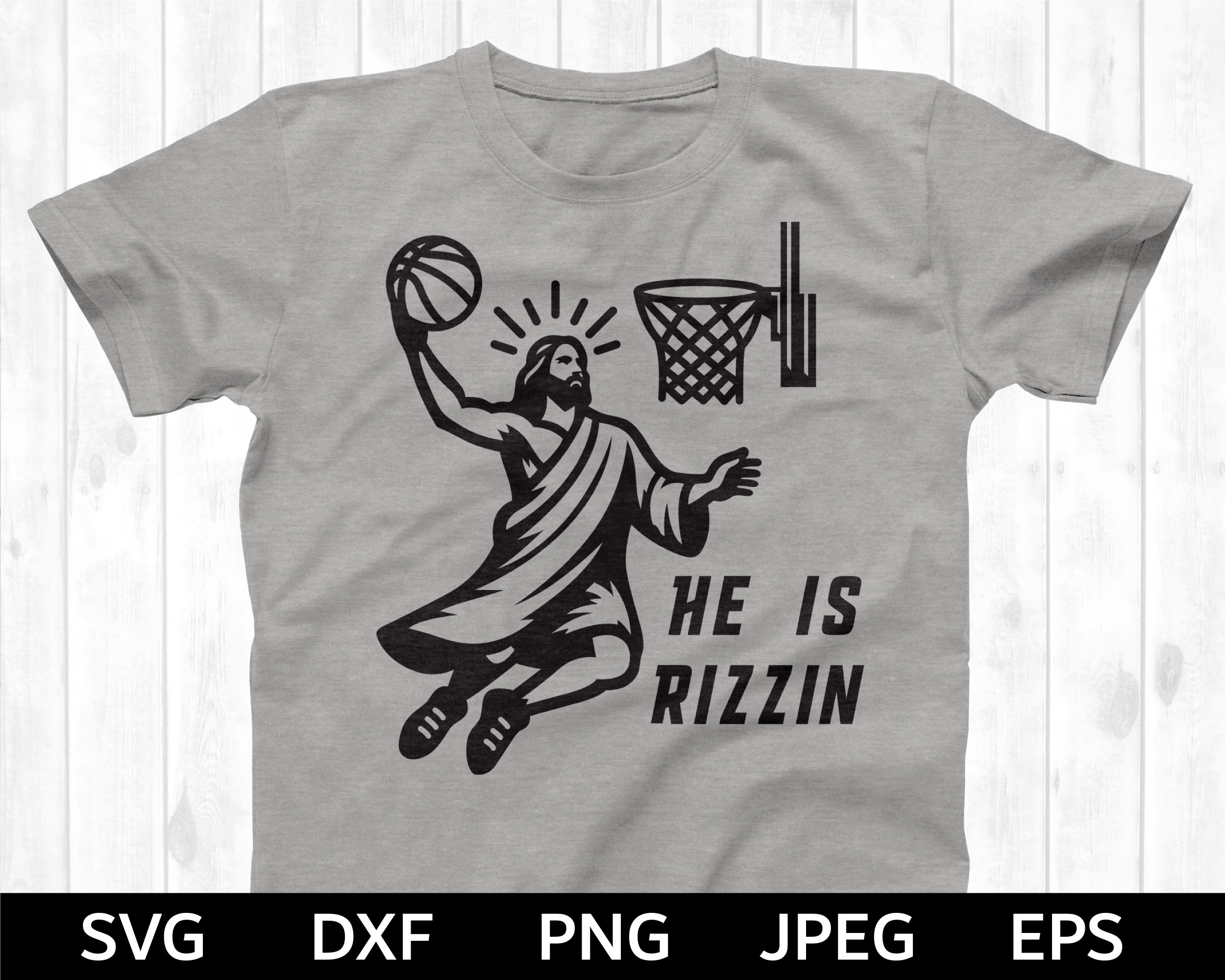 He is Rizzin Svg, Jesus Svg, Jesus Silhouette & Cricut Cut File, Jesus ...
