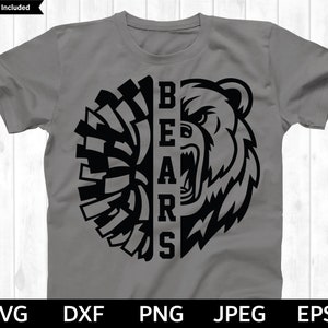 Bears Cheer SVG, Cheer SVG, Cheer cut file, Cheer Silhouette & Cricut Cut File, Bears Cheerleading