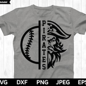 Pirates Baseball SVG, Baseball SVG, Baseball cut file, Baseball Silhouette & Cricut Cut File, Pirates Baseball
