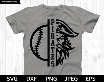 Pirates Baseball SVG, Baseball SVG, Baseball cut file, Baseball Silhouette & Cricut Cut File, Pirates Baseball