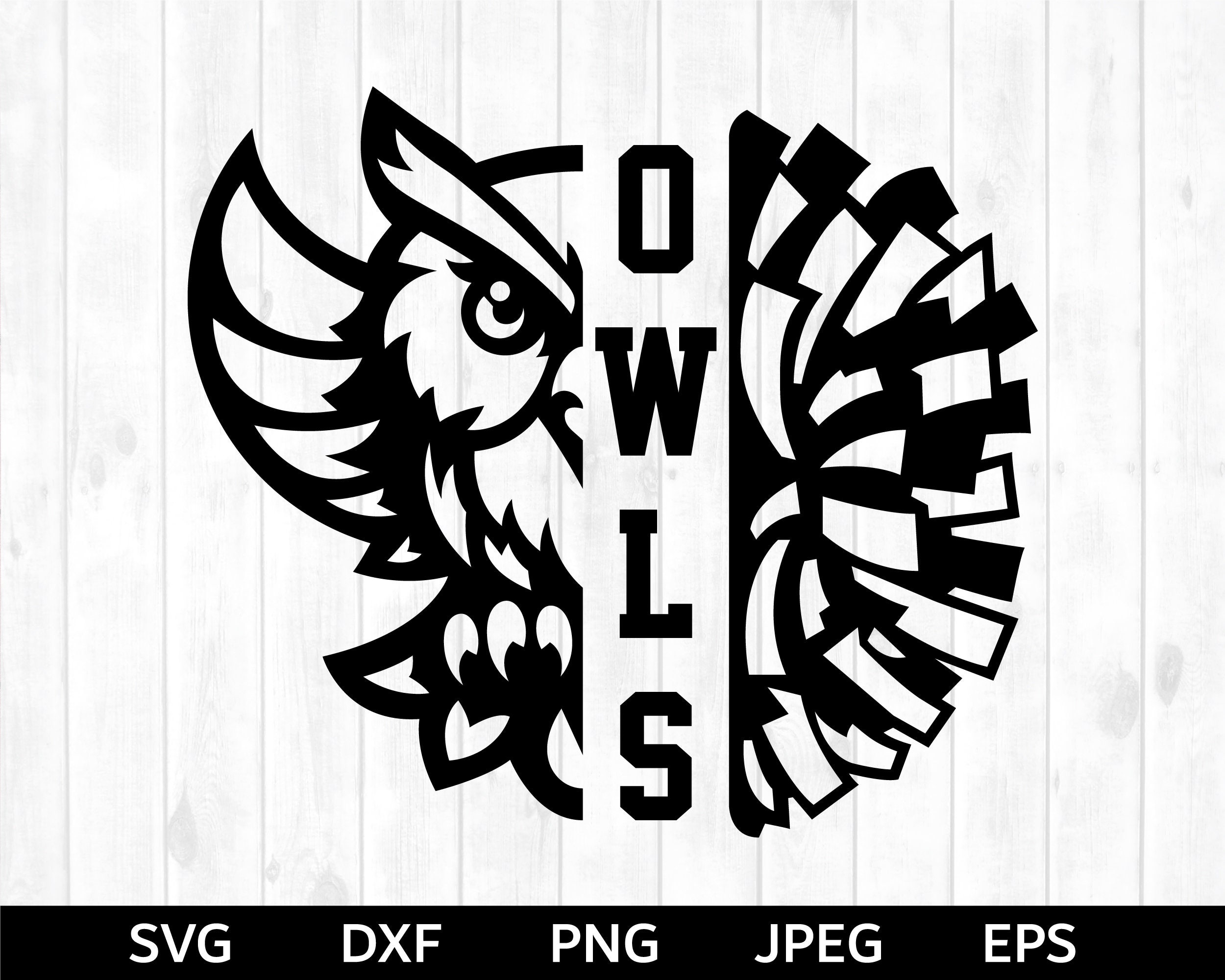 Owls Cheerleading svg, Cheerleading cut file, Cheerleading Silhouette & Cricut Cut File, Cheerle