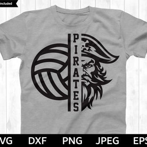 Pirates Volleyball SVG, Pirates SVG, Volleyball cut file, Volleyball Silhouette & Cricut Cut File, Pirates Volleyball
