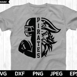 Pirates Football SVG, Pirates SVG, Football cut file, Football Silhouette & Cricut Cut File, Pirates Football