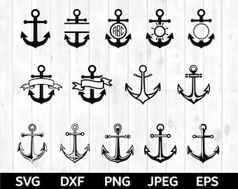 Anchor SVG Bundle, Anchor Cut File, Monogram Anchor Svg, Svg Files for Cricut