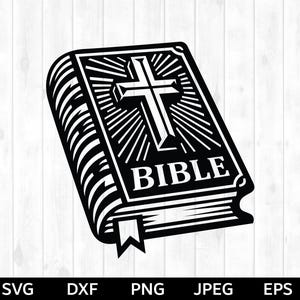 Bible svg, Religious SVG, Bible Silhouette & Cricut Cut File, Bible clip art