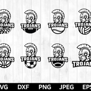 Trojans Sports Bundle SVG, Trojans SVG, Sports cut file, Sports Silhouette & Cricut Cut File, Sports Bundle
