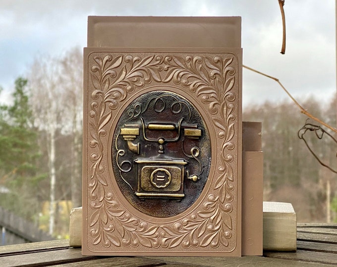 Wall Hanging Box, Antique Phone Decor, Bakelite. Vintage Phone Book and