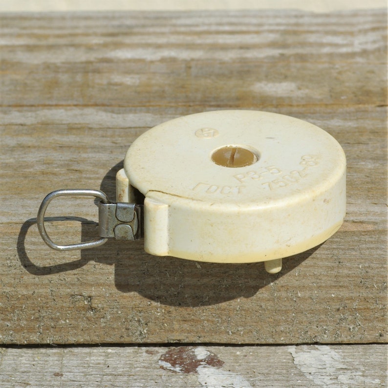 vintage tape measure gift for carpenter old engineer tool USSR roll-up tape meter tape vintage Rusted Soviet measuring tape 5 meters