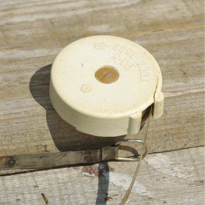 vintage tape measure gift for carpenter old engineer tool USSR roll-up tape meter tape vintage Rusted Soviet measuring tape 5 meters