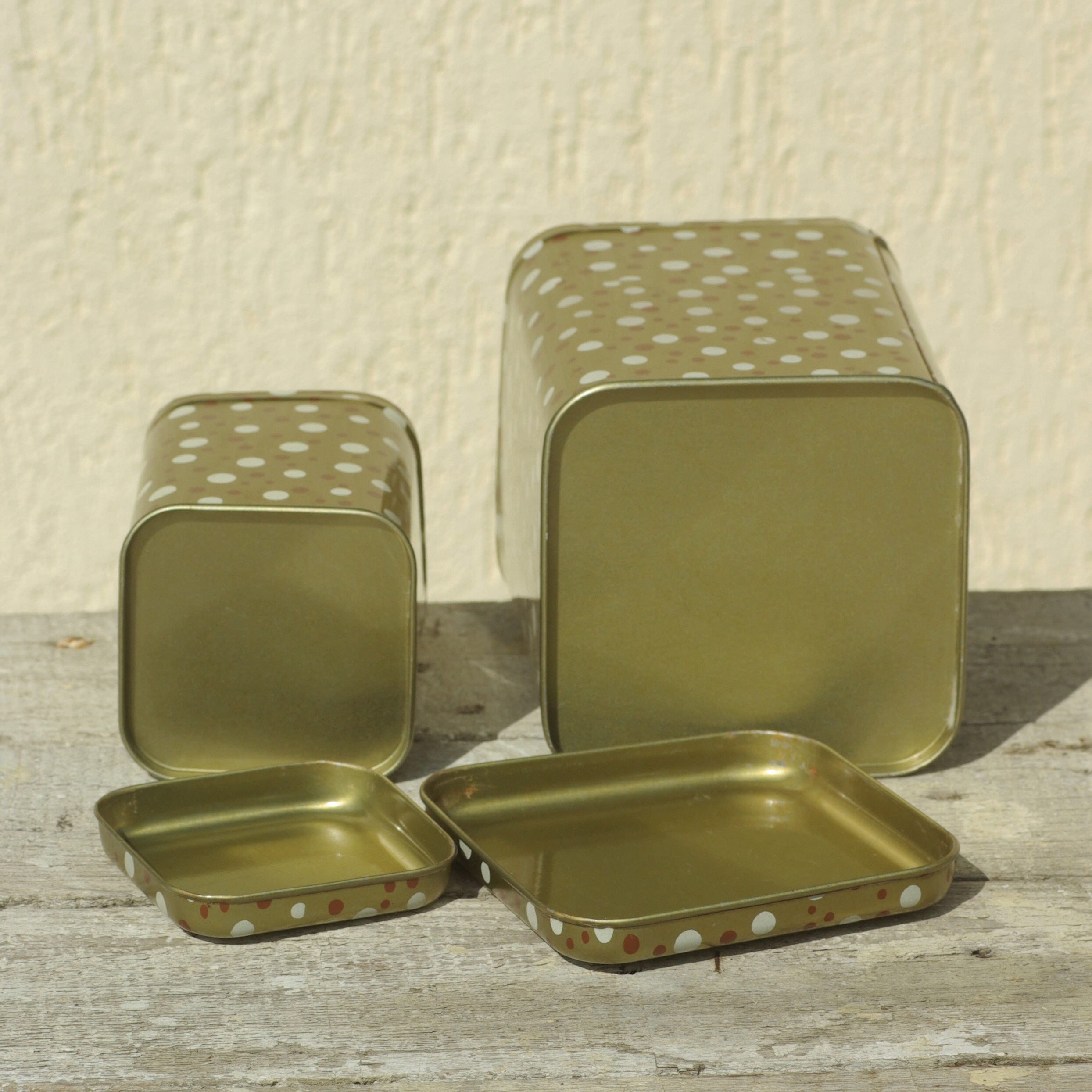 Vintage Tin Boxes With Lid Tin Container Set Storage Metal Etsy