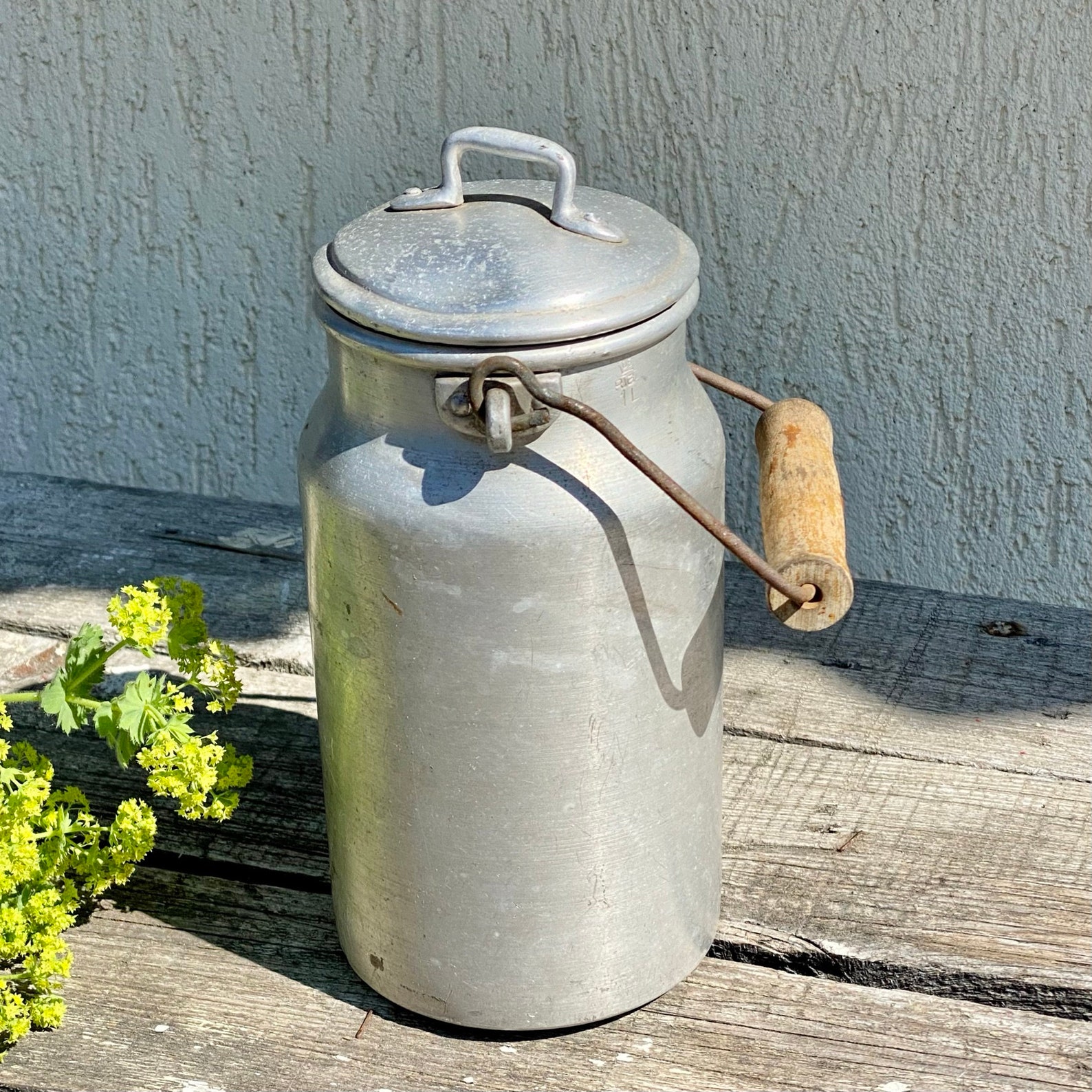 Milk can for farmhouse decor milk can with lid 1 l milk Etsy