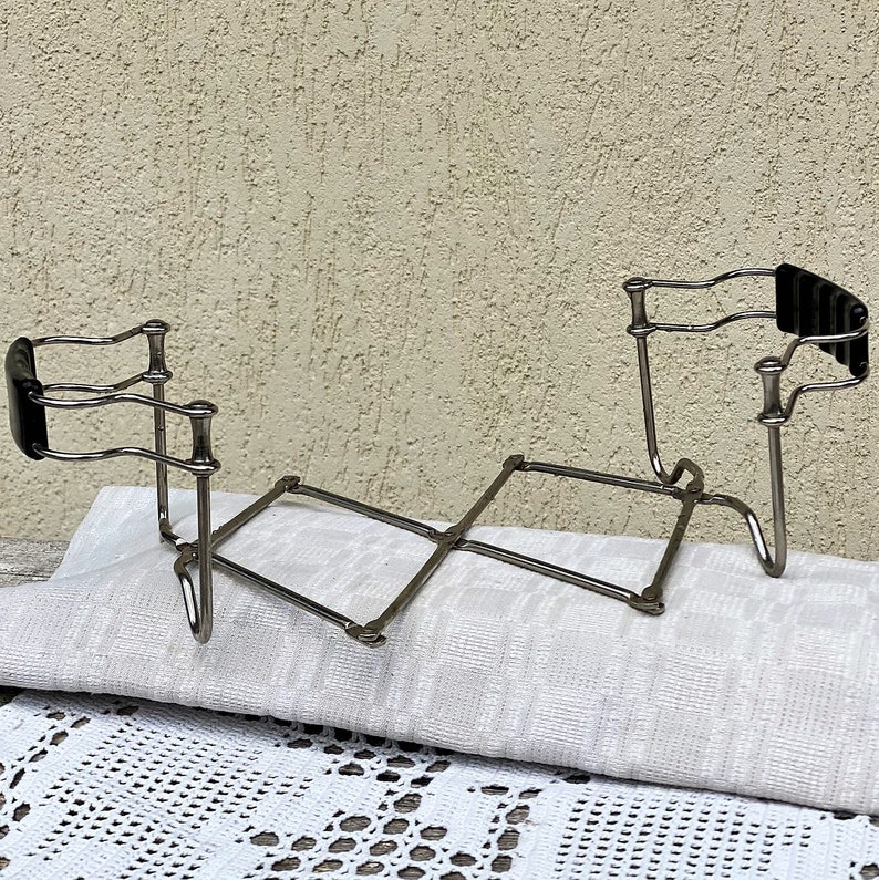 Trivet for hot dishes with handles vintage Western Germany extendable trivet metal coaster casserole cookpot holder