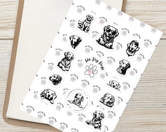 Golden retriever Stickers Weather-Resistant Golden Retriever Dog Lover Decor Golden Laptop Tumbler Car Stickers Weather resistant Pet decor