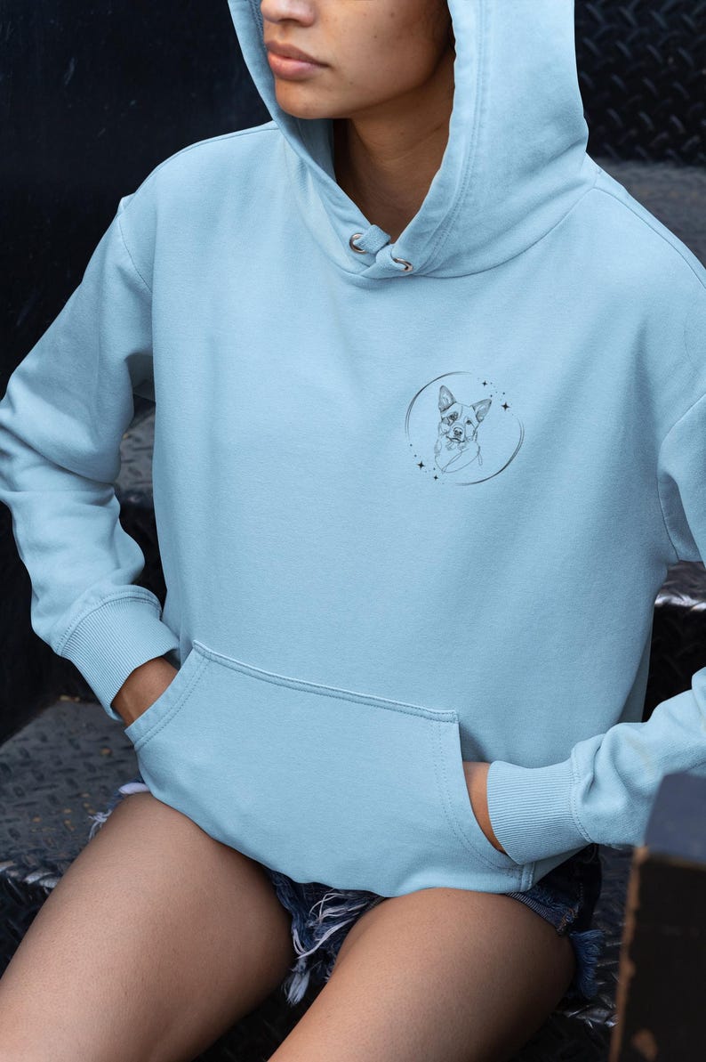Australian Cattle Dog apparel Heeler sweatshirt Dog dad gift Cattle dog lover gift Minimalist dog art hoodie Teal dog hoodie