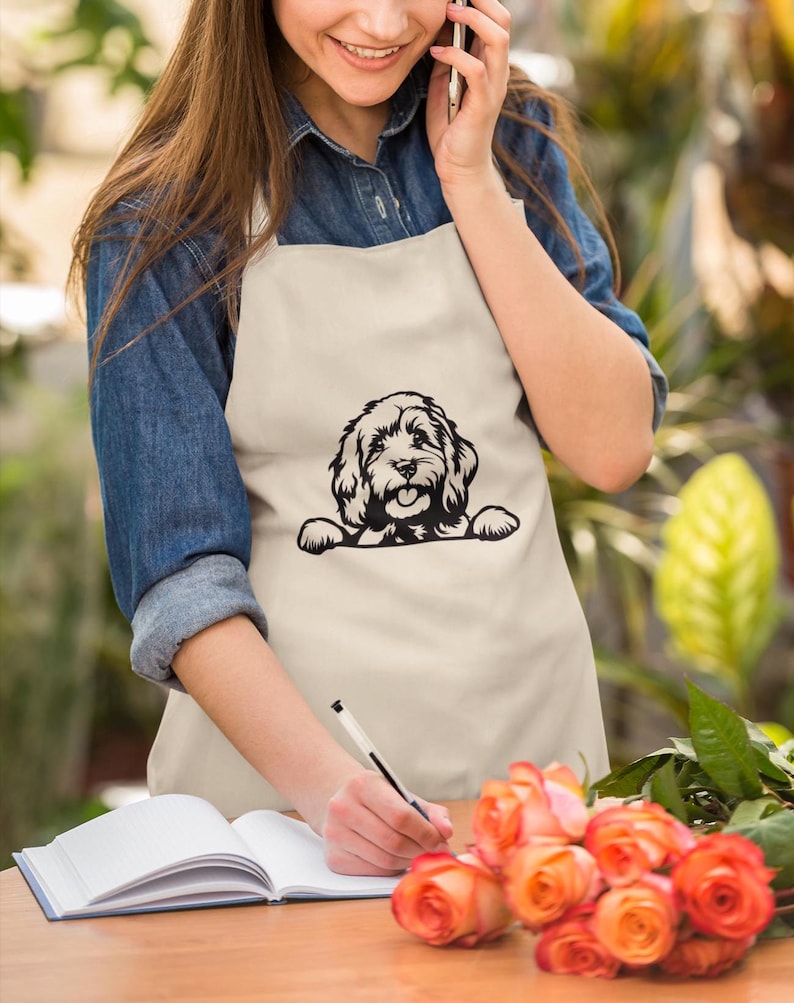 Dog Dad Gift Cavapoo Cooking Apron Pet Lover Kitchen Protection Cotton ...