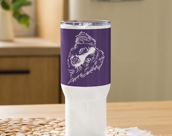 Vaso de pastor australiano para amantes de los perros, taza de viaje, artículos para beber con aislamiento, idea de regalo de pastor australiano para dueños de perros, vaso estilo Stanley