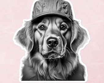Golden Retriever Dog Sticker Pet Lover Gift Vinyl Decal Cute Notebook Water Bottle Laptop Tumbler sticker Car Decal Dog Owner Gift