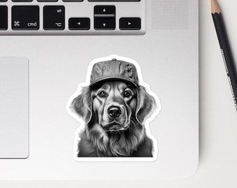 Golden Retriever Laptop Sticker Dog Lover Gift Vinyl Weather Resistant Car Decal Tumbler Notebook Sticker Cute Pet Decor Dog owner gift idea