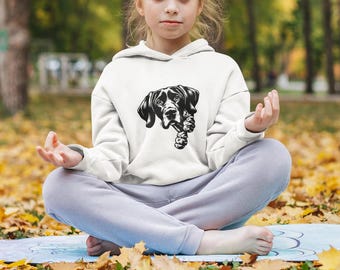 Childrens German Shorthaired Pointer sweatshirt dog lover kids hoodie pet owner sweatshirt dog themed clothing gift for GSP owners with kids