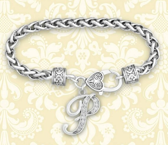 Monogram Initial Charm Bracelet CZ- P - image 1
