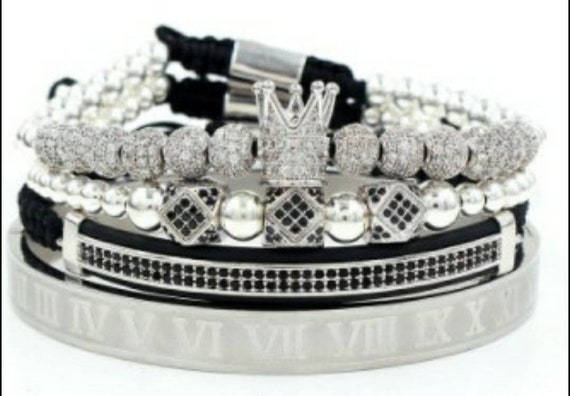 The Lux Crown Beaded Set Silver - image 1